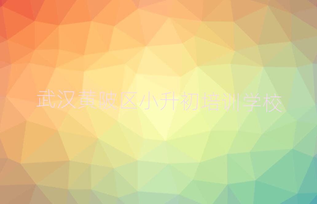 2025年武汉黄陂区好的小升初培训学校排名更新