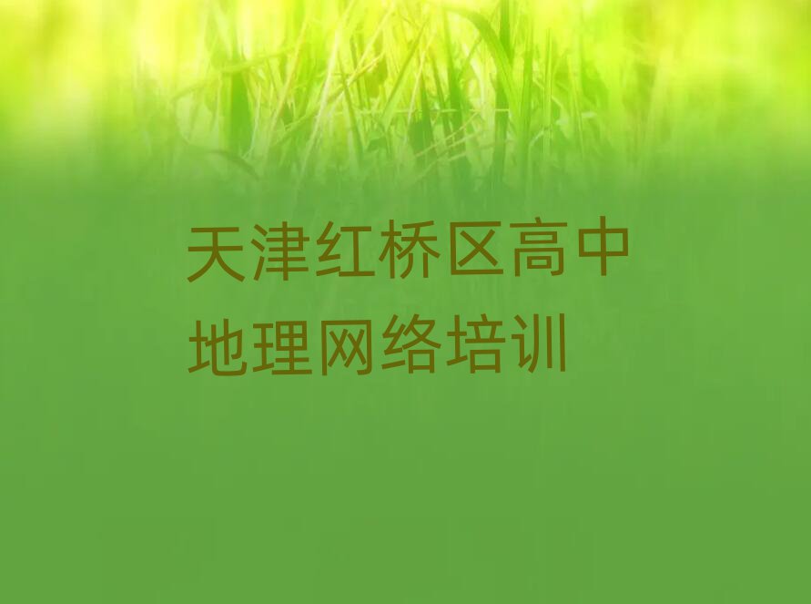天津红桥区高中地理网络培训