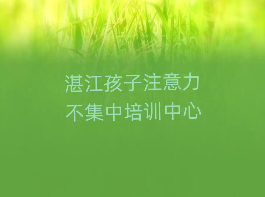 湛江孩子注意力不集中网络学习班排名前十