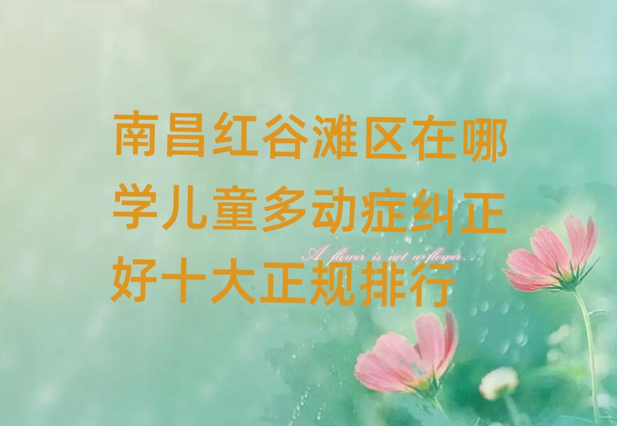 南昌红谷滩区在哪学儿童多动症纠正好十大正规排行