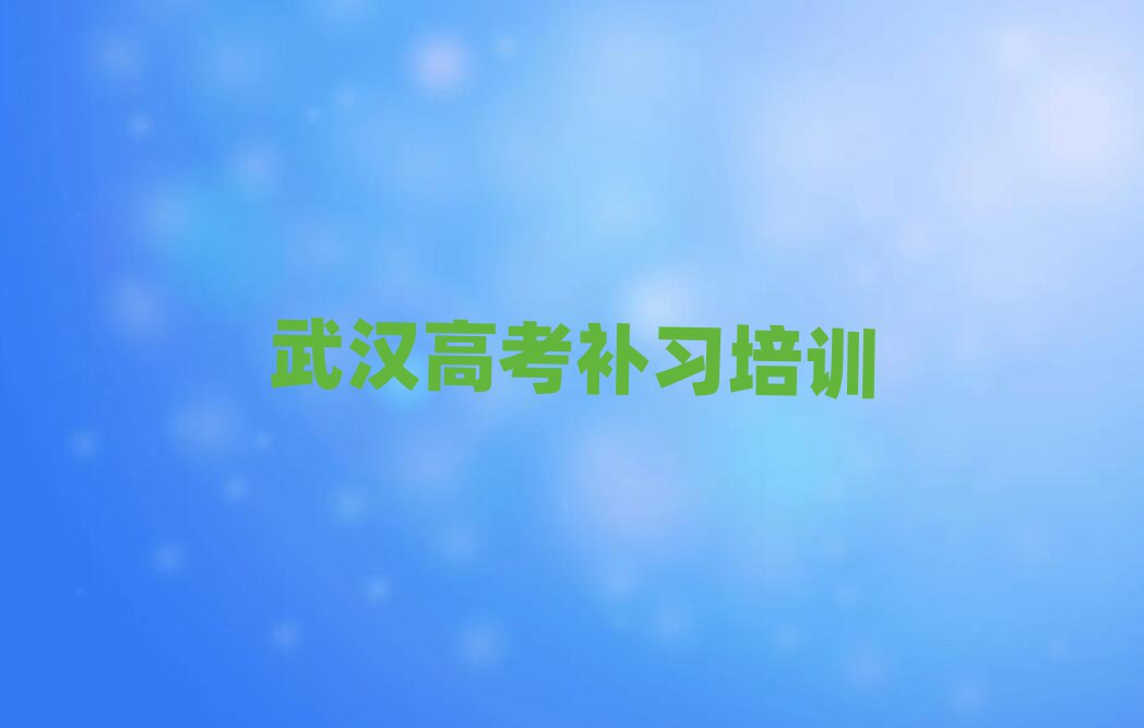 2025年武汉黄陂区学习高考补习